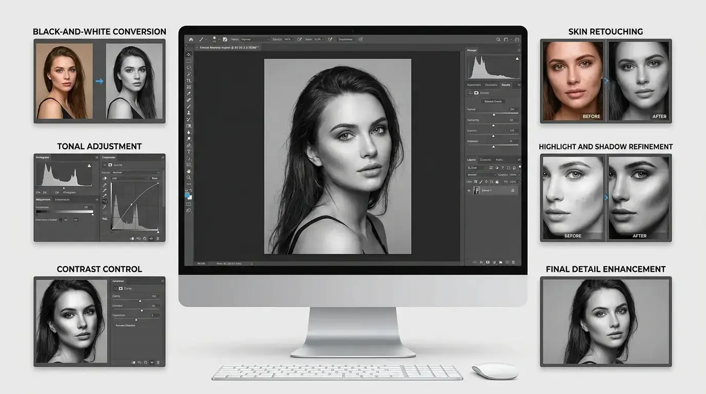Key-techniques-in-black-and-white-portrait-retouching-GRASIGNER-pro-photo-tips